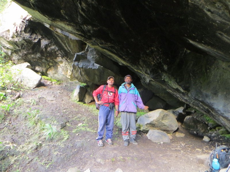 [Photograph: Old cave camp, Dibrugheta]